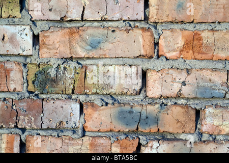 Old wall from a red brick. A texture Stock Photo