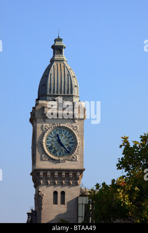 France, Paris, Gare de Lyon, clock tower, Stock Photo