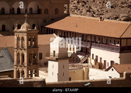 the orthodox Saint Catherine's Monastery near Saint Katherine or El Miga village, Sinai, Egypt, Africa, Stock Photo