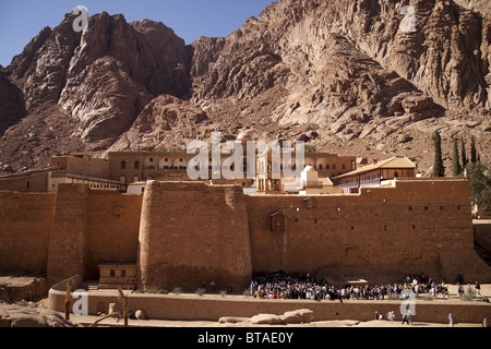 the orthodox Saint Catherine's Monastery near Saint Katherine or El Miga village, Sinai, Egypt, Africa, Stock Photo