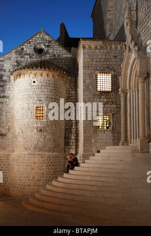 Croatia, Dubrovnik, Dominican Monastery at night, Stock Photo