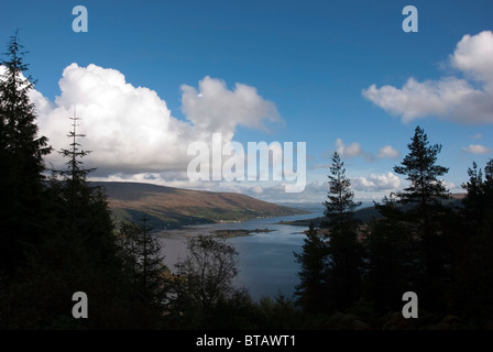 The Kyles of Bute from above Tighnabruaich Argyll West Western Highlands of Scotland UK United Kingdom Stock Photo