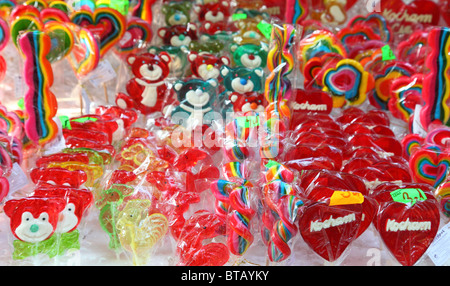 Colorful lollipops suckers displayed for sale Stock Photo