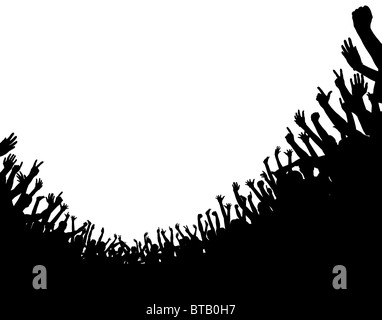 Illustration of a curved crowd silhouette Stock Photo