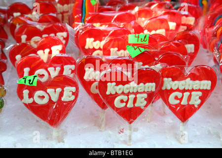 Colorful lollipops suckers displayed for sale Stock Photo