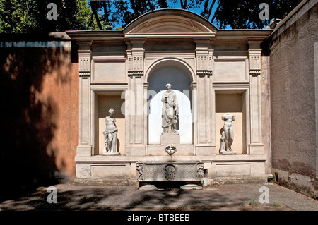 fontaine fountain gardens of the Villa Medicis Italia Italie Italy Roma Rome scool villa medicis Stock Photo