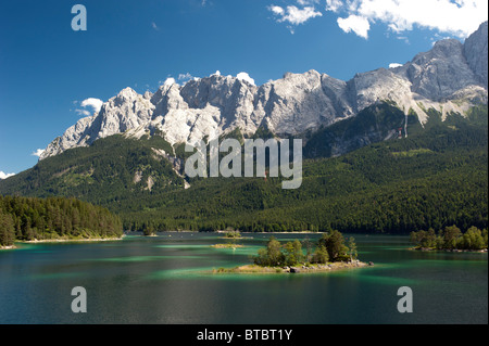lake Eibsee in Germany nearby town garmisch at bavarian mountain alps Stock Photo