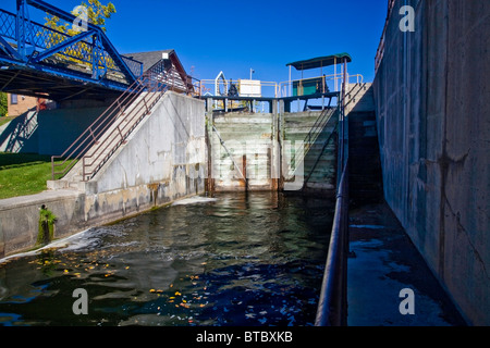 Lock on the Trent Severn Waterway near Severn Fall, Ontario,Canada, Norther America Stock Photo