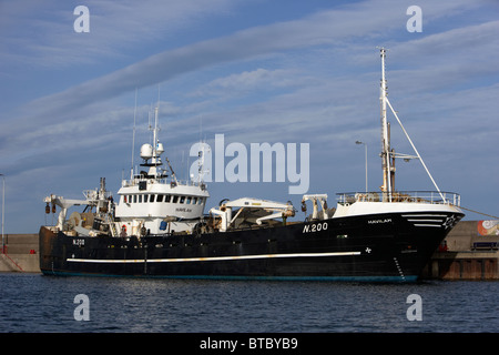 Havilah 49 metre pelagic trawler moored at the Eisenhower pier in Bangor harbour county down northern ireland uk Stock Photo