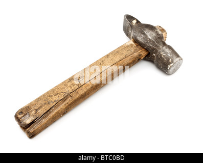 old hammer isolated on white background Stock Photo