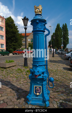 Water pump in old town Szczecin Pomerania Poland Europe Stock Photo
