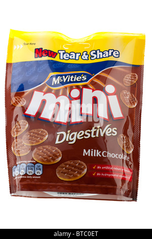 New Tear and Share McVitie's mini digestives milk chocolate biscuits.  Editorial use only Stock Photo