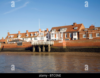 Historic quayside buildings Burnham on Crouch, Essex, England Stock Photo