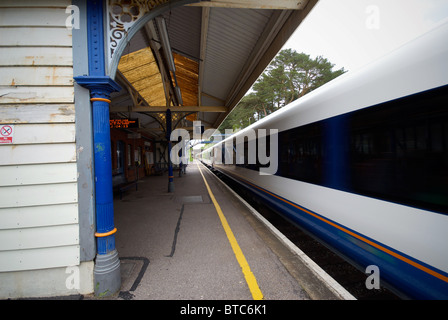 Sway Railway Station New Forest Hampshire UK Platform Train Stock Photo