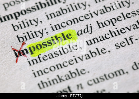 From the impossible to the possible Stock Photo