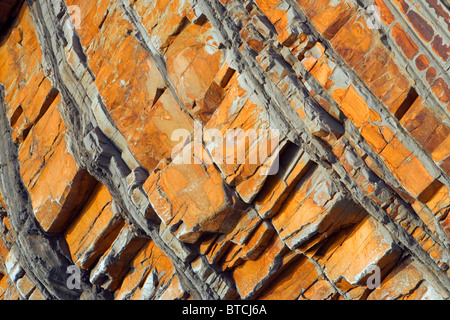 Sandstone cliffs at Sandy Mouth near Bude, Cornwall, UK Stock Photo
