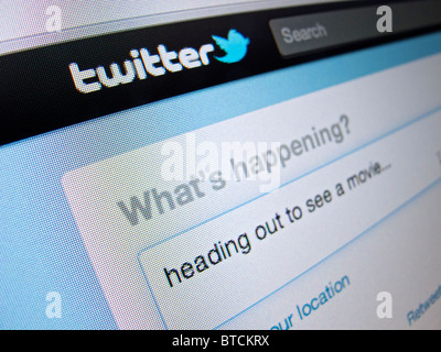 Detail of screenshot from Twitter internet website homepage Stock Photo