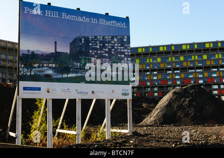 The Park Hill Estate, Sheffield - now being refurbished.  FURTHER DETAILS IN DESCRIPTION. Stock Photo