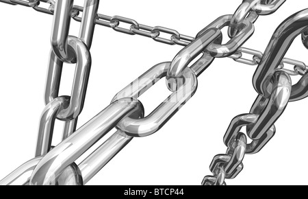 chains isolated on white background 3d illustration Stock Photo - Alamy