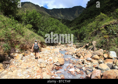 The Valley of Desolation and Boiling Lake, Dominica Stock Photo