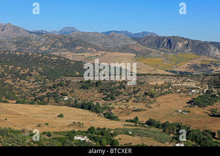 Panoramic view at the Sierra de Grazalema from Ronda, Spain Stock Photo