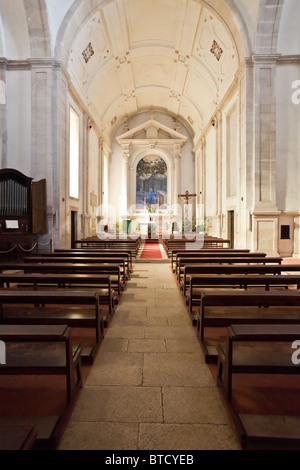 Hospital de Jesus Cristo Church. 17th century Portuguese Mannerist architecture, called Chão. City of Santarém, Portugal. Stock Photo