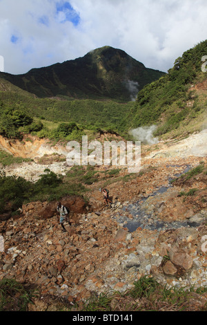 The Valley of Desolation and Boiling Lake, Dominica Stock Photo