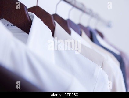 Clothes on hangers Stock Photo