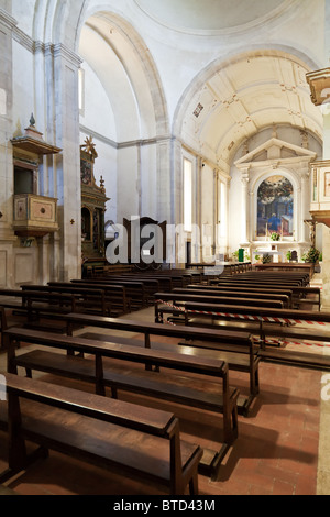 Hospital de Jesus Cristo Church. 17th century Portuguese Mannerist architecture, called Chão. City of Santarém, Portugal. Stock Photo