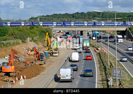 A Rail over road bridge with a 