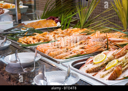 Buffet in a hotel restuarant. Stock Photo