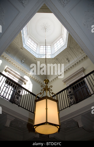 High ceiling, gallery lighting in Maistor House High Street Hull Stock Photo