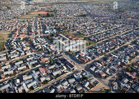 Aerial view of part of the sprawling township of Soweto Stock Photo