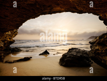 A cave mouth along the Sedgefield coastline Stock Photo
