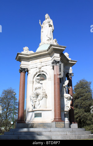 Memorial statue of Queen Victoria by sculptor James White, Victoria Gardens, Melbourne, Victoria, Australia, Australasia Stock Photo