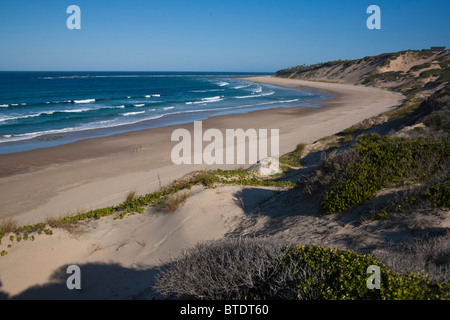 Scenic view of an uninhabited beach on a remote portion of the coastline Stock Photo