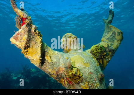 Christ of the Abyss statue off Key Largo coast, Florida, USA Stock Photo