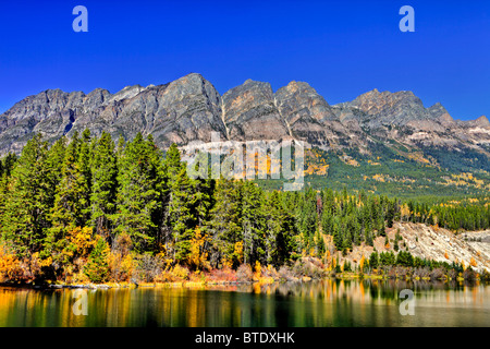 Yellowhead Lake and Mountains, Mt. Robson ProvincialPark, BC, Canada Stock Photo