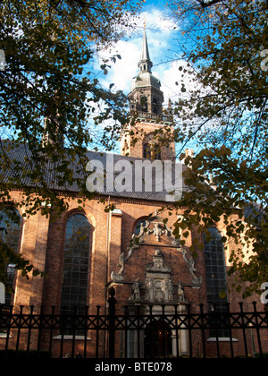 Church in Stroget, walking Street, Copenhagen, Denmark Stock Photo