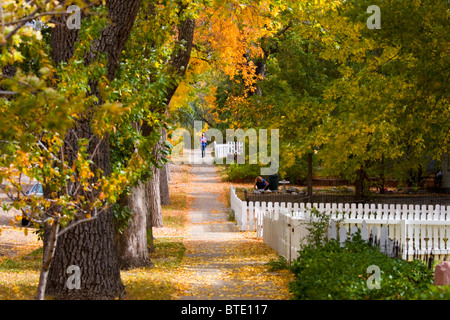 Victorian neighborhood in Colorado Springs on an autumn morning. Stock Photo
