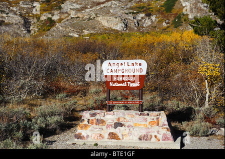 Angel Lake near Wells Nevada in the fall with brilliant gold Aspen ...