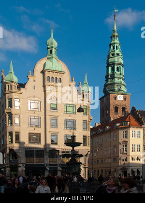 Church Tower in Copenhagen City Centre, Denmark Stock Photo