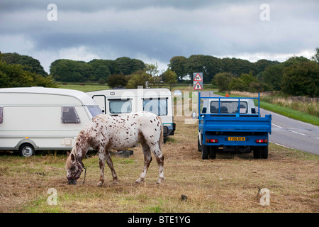 Priddy Sheep Fair is a highlight in the calendar for the gypsy community giving these families a place to stop.  DAVID MANSELL Stock Photo