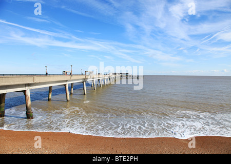 The modern pier and shingle beach at Deal in East Kent, UK Stock Photo