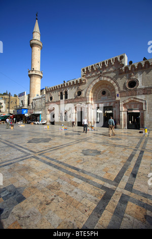 The square in front of the King Hussein Mosque, Amman, Jordan Stock Photo