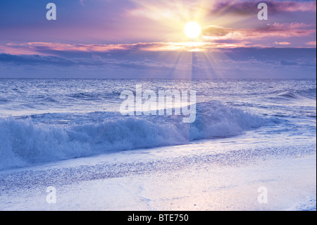 Dramatic sunrise over ocean. Atlantic coast, Florida, USA Stock Photo