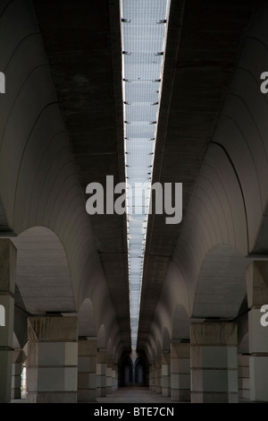 Underneath the Puente del Reino or Pont del Regne bridge from the dry riverbed Valencia, Spain Stock Photo