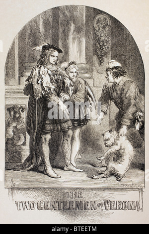 Illustration by Sir John Gilbert for The Two Gentlemen of Verona, by William Shakespeare. Stock Photo