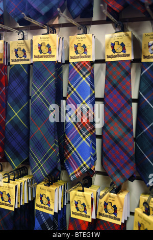 Tartan Ties, Drumnadrochit, Scotland Stock Photo