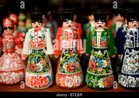 hand painted traditional dolls for sale inside Budapest's biggest market  Nagycsarnok Great Market, Hungary Stock Photo